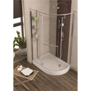 Душевая кабина асимметричная Aquaform Etna с поддоном и полочками