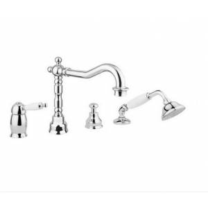 Смеситель врезной на борт ванны на 4 отверстия Bugnatese Oxford