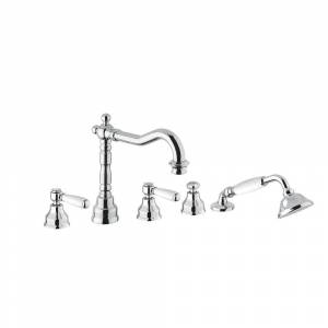 Смеситель врезной на борт ванны на 5 отверстий Bugnatese Revival Uni