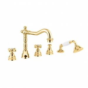 Смеситель врезной на борт ванны на 5 отверстий Bugnatese Revival