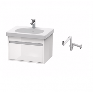 Раковина Duravit D-code со шкафом Ketho и сифоном 