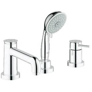 Смеситель врезной на борт ванны с душевым гарнитуром Grohe BauClassic