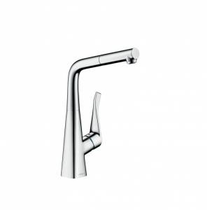 Смеситель для кухни Hansgrohe Metris с поворотным, выдвижным изливом