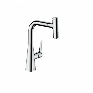 Смеситель для кухни Hansgrohe Metris Select с поворотным, выдвижным изливом