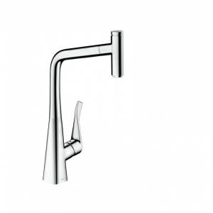 Смеситель для кухни Hansgrohe Metris Select с поворотным, выдвижным изливом