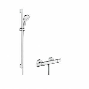 Смеситель-термостат с душевым гарнитуром Hansgrohe Croma Select S Vario Combi, на штанге, 900 мм