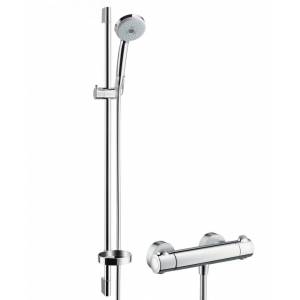 Cмеситель-термостат с душевым гарнитуром на штанге Hansgrohe Croma 100