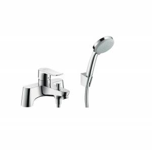 Смеситель врезной на борт ванны с душевым гарнитуром Hansgrohe Metris