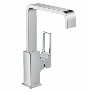 Высокий смеситель для раковины Hansgrohe Metropol 230 с донным клапаном Push-Open