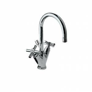 Высокий двухвентильный смеситель для раковины Jaquar Solo с донным клапаном