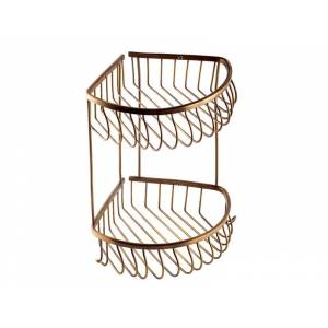 Полочка-сеточка для душа, угловая двойная KUGU