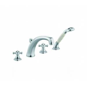 Смеситель для ванны и душа Kludi Adlon врезной на борт ванны, с душевым гарнитуром