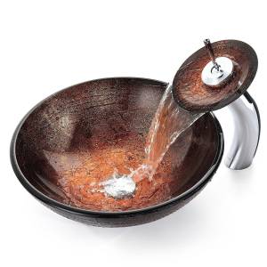 Kraus Раковина - чаша Copper Illusion стеклянная, на столешницу