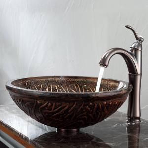 Kraus Раковина - чаша Copper Forest стеклянная, на столешницу