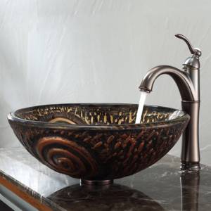 Kraus Раковина - чаша Luna стеклянная, на столешницу