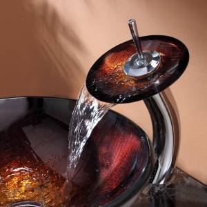 Kraus Раковина - чаша Saturn стеклянная, на столешницу