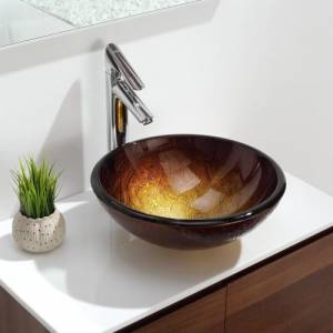 Kraus Раковина - чаша Triton стеклянная, на столешницу