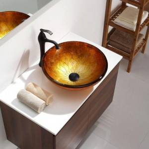 Kraus Раковина - чаша Orion стеклянная, на столешницу