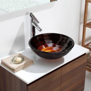 Kraus Раковина - чаша Iris стеклянная, на столешницу