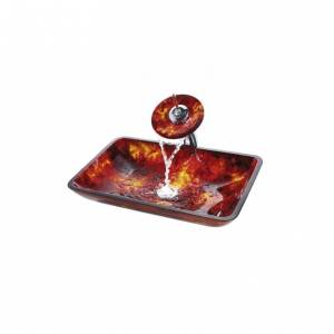 Kraus Раковина - чаша Red Amber стеклянная, на столешницу