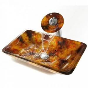 Kraus Раковина - чаша Amber стеклянная, на столешницу