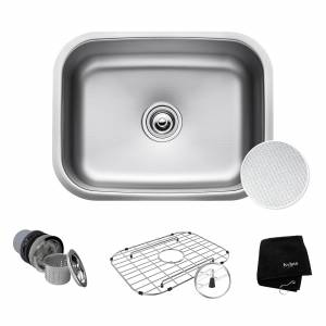 Мойка кухонная нижнего монтажа с сеткой и донным фильтром Kraus Premier Outlast 