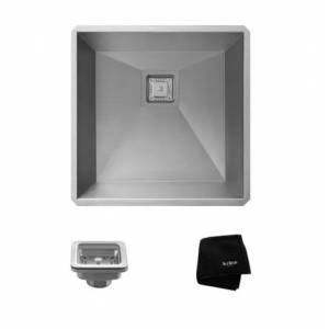 Мойка кухонная ручной работы Kraus Pax, нижнего монтажа с сеткой и полотенцем