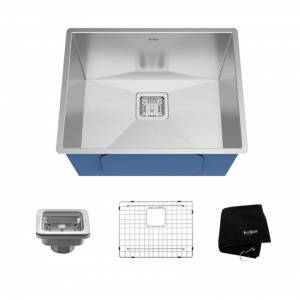 Мойка кухонная нижнего монтажа Kraus Pax с сеткой и полотенцем