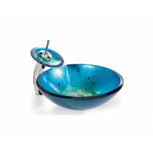 Kraus Irruption Blue Раковина - чаша стеклянная, на столешницу