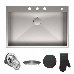 Мойка кухонная верхнего монтажа  c 3-мя отверстиями Kraus Pax Topmount