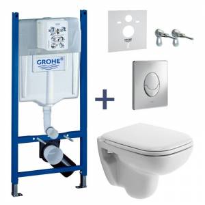Комплект унитаз Duravit D-Code и инсталляция Grohe