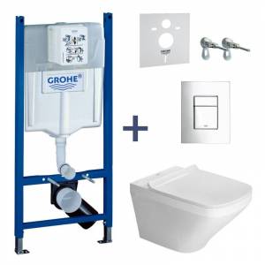 Комплект унитаз Duravit Durastyle Rimless и инсталляция Grohe
