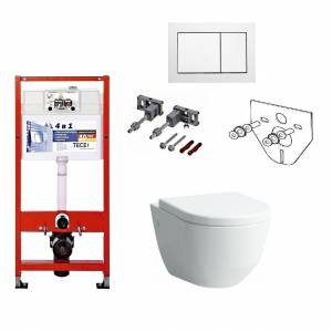 Комплект унитаз безободковый Laufen Pro и инсталляция TECE base kit 4в1