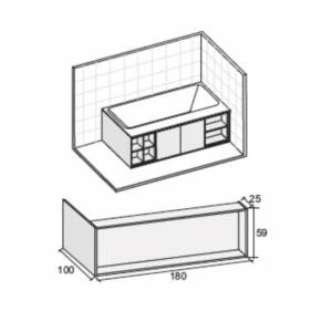 Панель угловая для ванны Riho Girasole для монтажа со шкафчиками