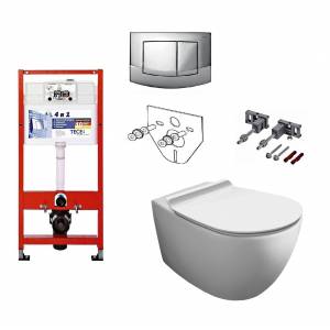 Комплект унитаз безободковый Simas Vignoni и инсталляция TECE 4в1
