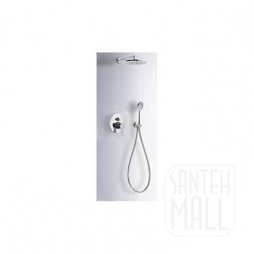 Душевой комплект: смеситель встраиваемый+верхний и ручной душ Tres Bm-Tres