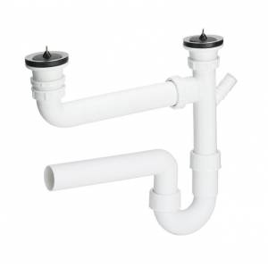 Трубный сифон мойки Viega для двойной мойки