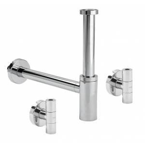 Дизайнерский сифон для раковины Viega Eleganta 1 с угловыми вентилями