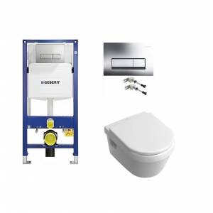 Комплект унитаз безободковый Villeroy&Boch Omnia Architectura и инсталляция Geberit