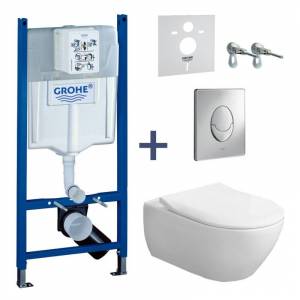 Комплект унитаз Villeroy&Boch Subway 2.0 Direct Flush и инсталляция Grohe