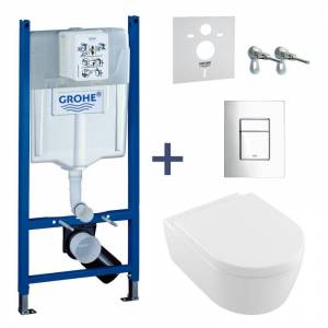Комплект унитаз Villeroy&Boch Avento Direct Flush и инсталляция Grohe