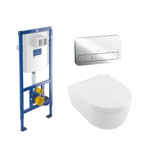 Комплект унитаз безободковый Villeroy&Boch Avento Directflush и инсталляция ViConnect