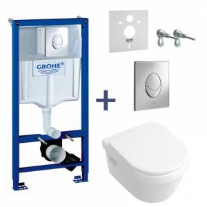 Комплект унитаз Villeroy&Boch Architectura Direct Flush и инсталляция Grohe