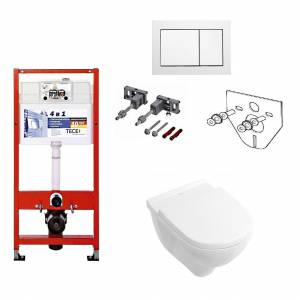 Комплект унитаз Villeroy&Boch O.NOVO и инсталляция TECE base kit 4в1