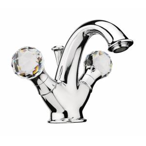 Смеситель для раковины Webert Karenina с кристаллом Swarovski и с донным клапаном 